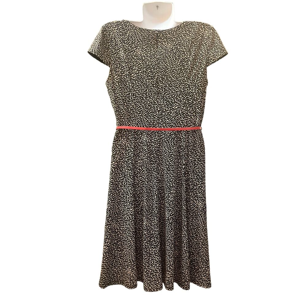 Christopher & Banks Women's Pebble Print Cap Sleeve Dress w Belt | Size 10 - Picture 2 of 10